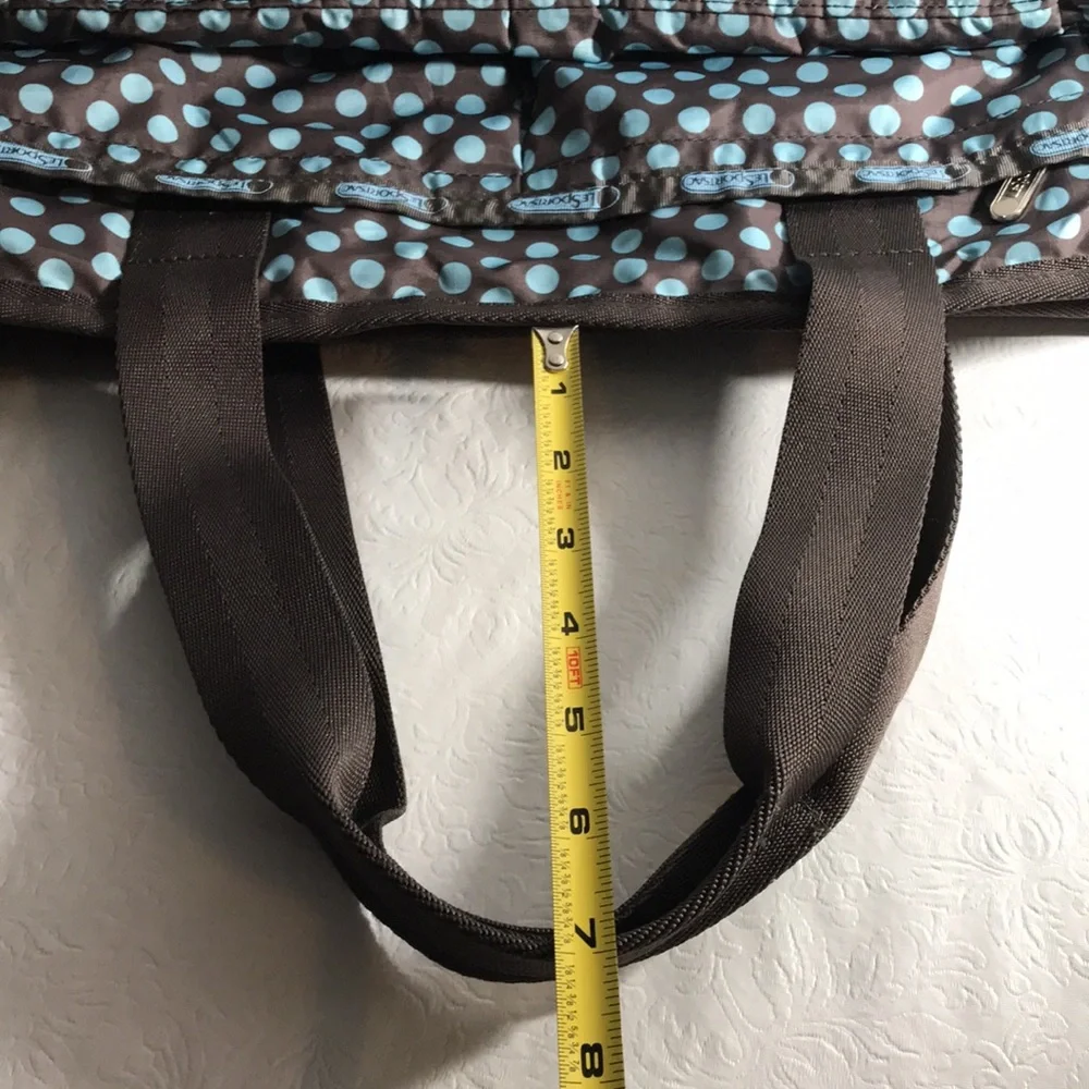 LeSportsac Brand Polka Dot Brown & Baby Blue Bag Purse
